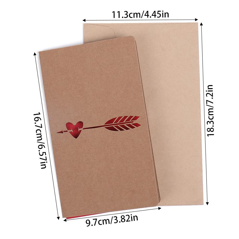 Вырезанные цветы в форме сердца на День святого Валентина Поздравительная открытка на День матери с конвертом Подарочная карта Приглашение на день рождения Принадлежности для свадебных торжеств