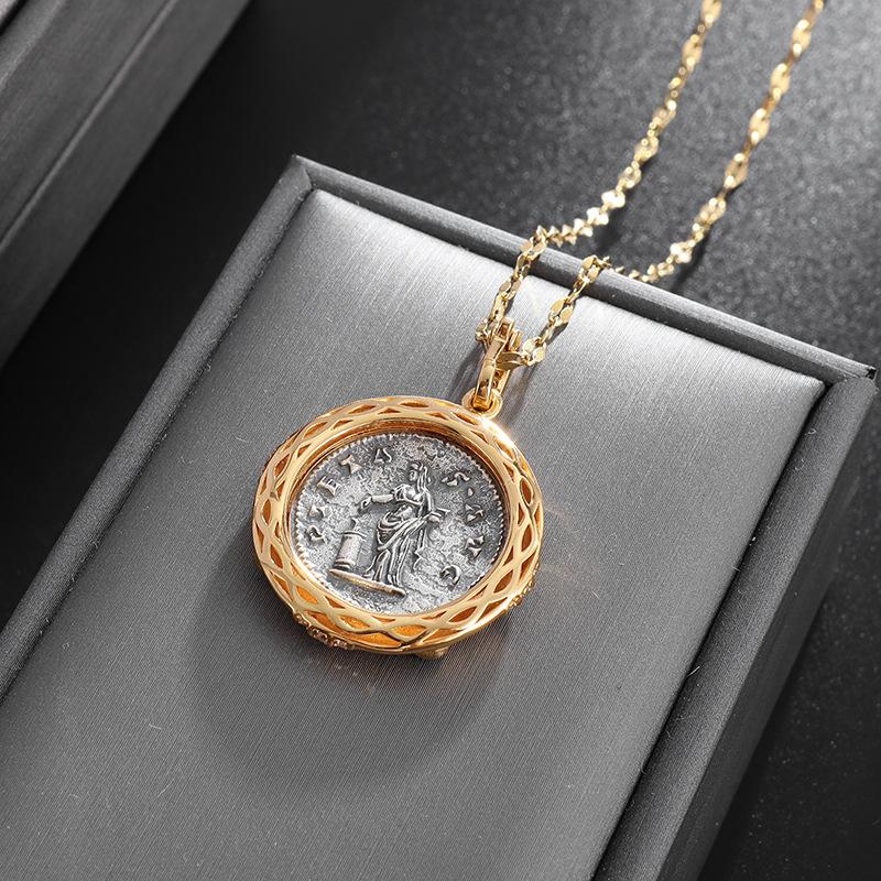 Кагникан Богиня Богатства Изумрудная Подвеска Темперамент Богини Ожерелье с Древней Монетой Парные Украшения