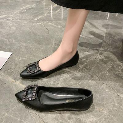 Женские остроносые туфли-лодочки со стразами, модные и универсальные, весна/лето 2025, новые французские туфли с мягкой подошвой для женщин