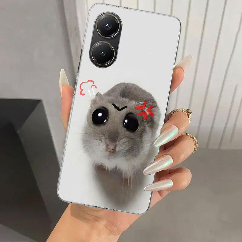 Смешной грустный хомяк Мем Чехол для телефона для Xiaomi Poco X5 X6 X7 Pro F7 Ultra M7 Redmi 15 15C 13 13C 12 12C 10 10A 10C 9 9A 9C 9T Shel