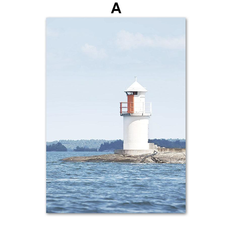 Голубая роза, океан, пляжный велосипед, морская звезда, маяк, постеры и принты, настенная живопись на холсте для гостиной, декоративные фотографии