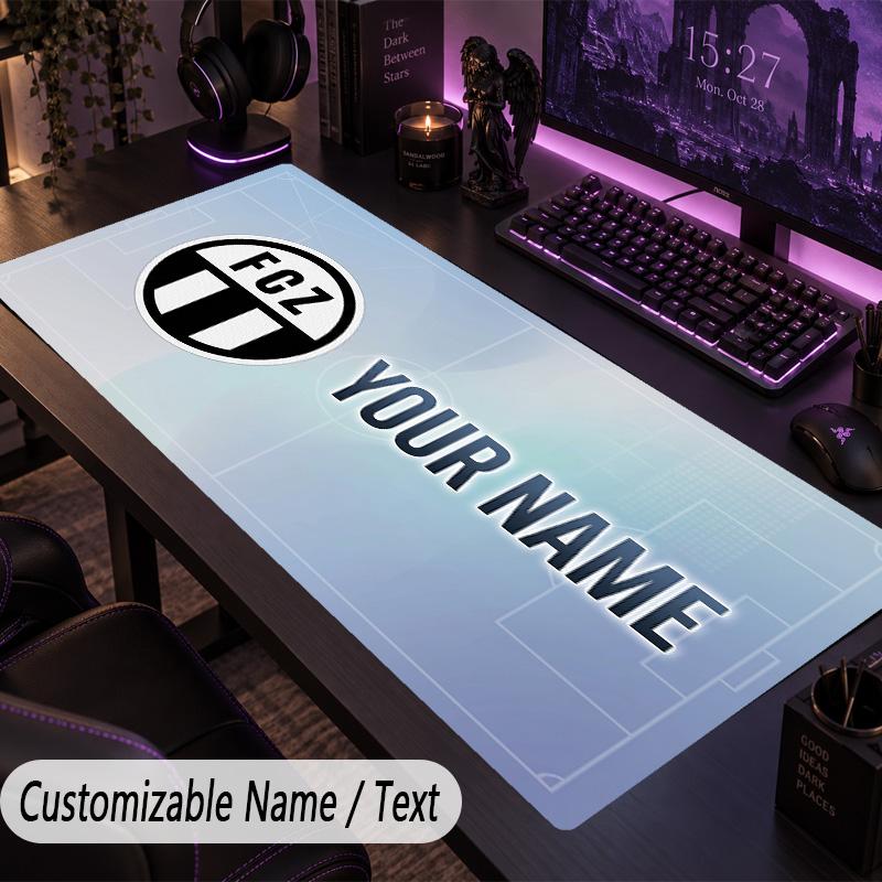 Custom Text Big Mousepad, Extended Desk Pad For Laptop Work GameFC Zürich