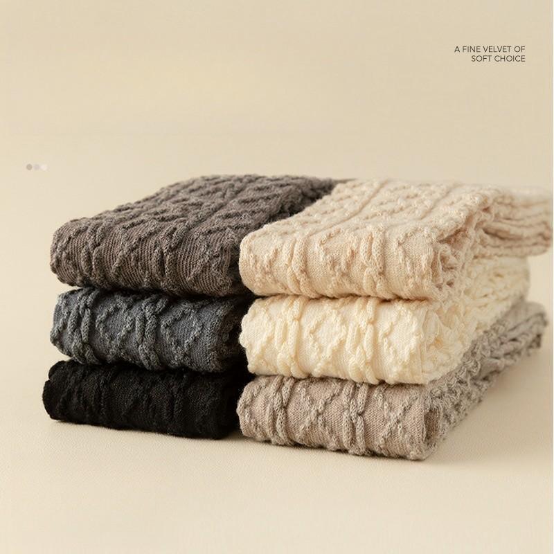 Шерстяные гольфы для осени и зимы, утолщенные, теплые, длинные, японские, скрученные из жареного теста, универсальные, без катышков, высокие, длинные чулки