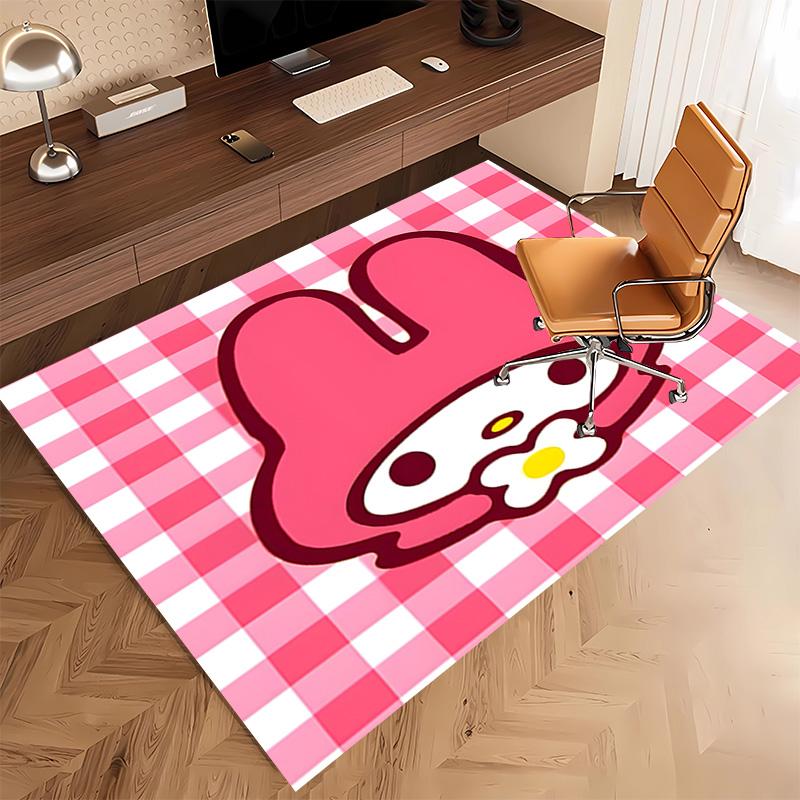 1pc Sanrio My Melody1 Print Area Rug - Soft, Washable Non-Slip Indoor Mat, Living Room, Home Office Decorative Rug,Office Decorative