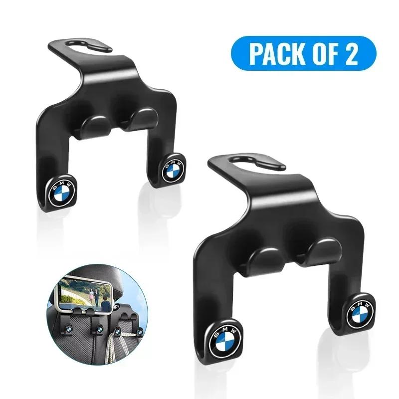 New Double-Head Car Badge Hooks Rear Seat Hanging Storage Holder Phone Bracket For BMW M X1 X3 X4 X5 E46 E90 F20 E60 E39 F10