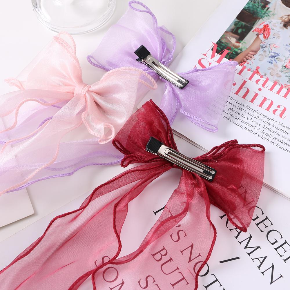 Темперамент Плед Бантик Лента Утконос Заколка для волос Лента Нежная повязка для волос Заколка для девочек