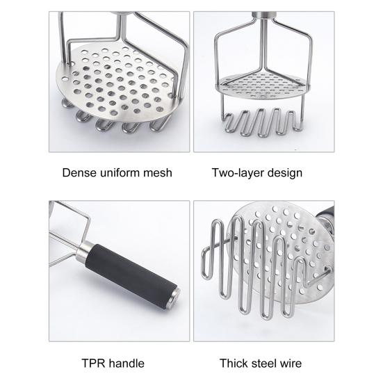 Двойной слой картофельного пюре Ручной картофельный пресс Волнистый пресс-измельчитель Кухонные принадлежности для картофельного пюре Овощи Фрукты