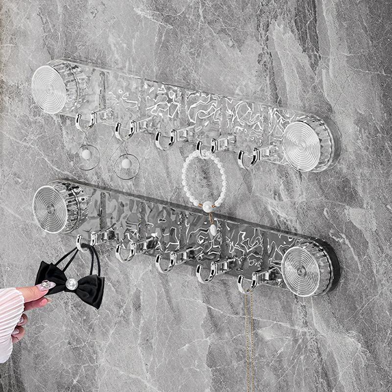 5 крючков, вращающиеся крючки с присоской, прочная несущая вешалка для полотенец в ванной, настенная, волнообразная, с крючком