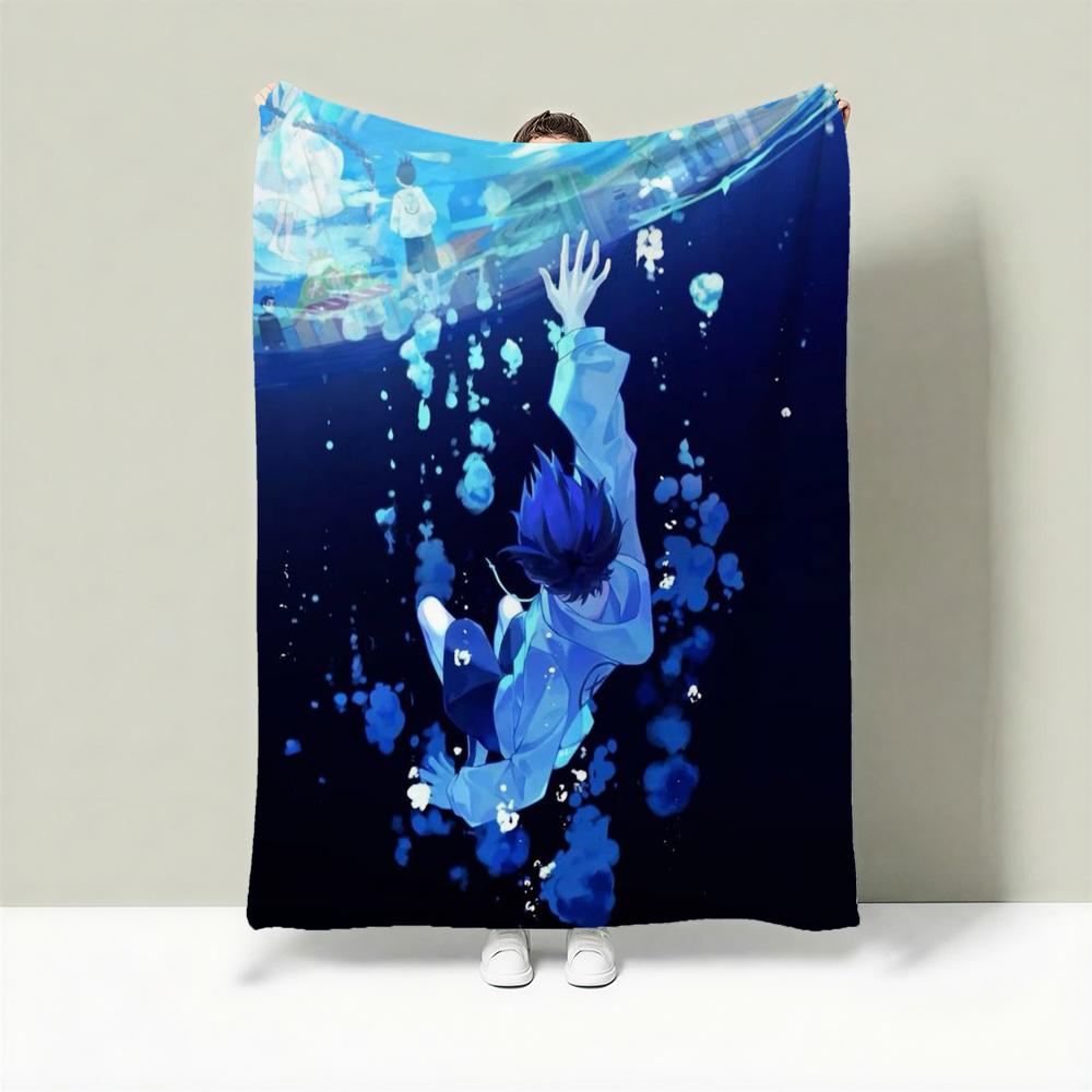 Anime S-Scissor Seven Throw Lightweight 240g Flannel Blanket Soft Skin-friendly for Summer Cooling