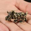 Retro Brass Rhino Figurines Ornaments Pure Copper Animal Rhinoceros Model Statue Miniatures Desk Decorations Feng Shui Gift