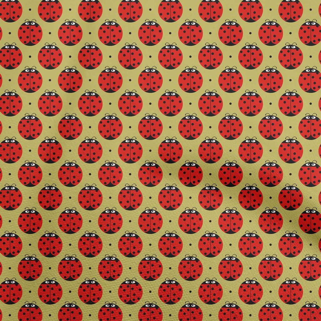 oneOone Cotton Poplin Blue Fabric Bird Ladybird  Sewing Craft Projects Fabric Prints By Yard 42 Inch