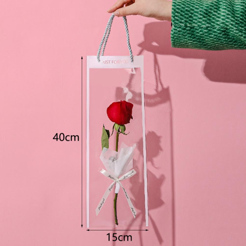 10 шт. с ручкой цветы упаковочный мешок праздничные принадлежности флорист пластиковый пакет цветы упаковочные пакеты подарок