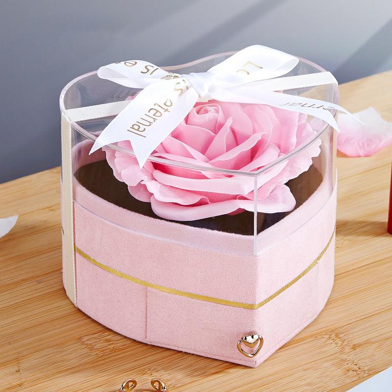 1PC Romantic Birthday Box Luxury Gift for Anniversary Heart Shaped Rose Gift Box Valentine's Day
