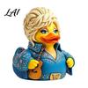 Colorful Rhinestone Duck Decorations Charming Novelty Ornament Musical Theme with Guitar Creative Music Inspired Figurines Decor Decorative