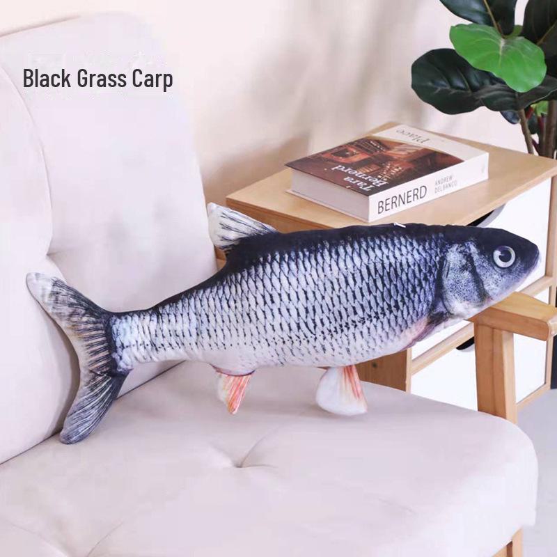 Плюшевая игрушка-рыба из кошачьей мяты: Подушка для саморазвлечения, устойчивая к царапинам и износу, для кошек