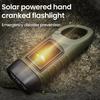 Solar And Hand Crank Flashlight 5-in-1 Emergency LED Light with Type-C Charging Waterproof Portable Power Bank for Camping Outdoor Use