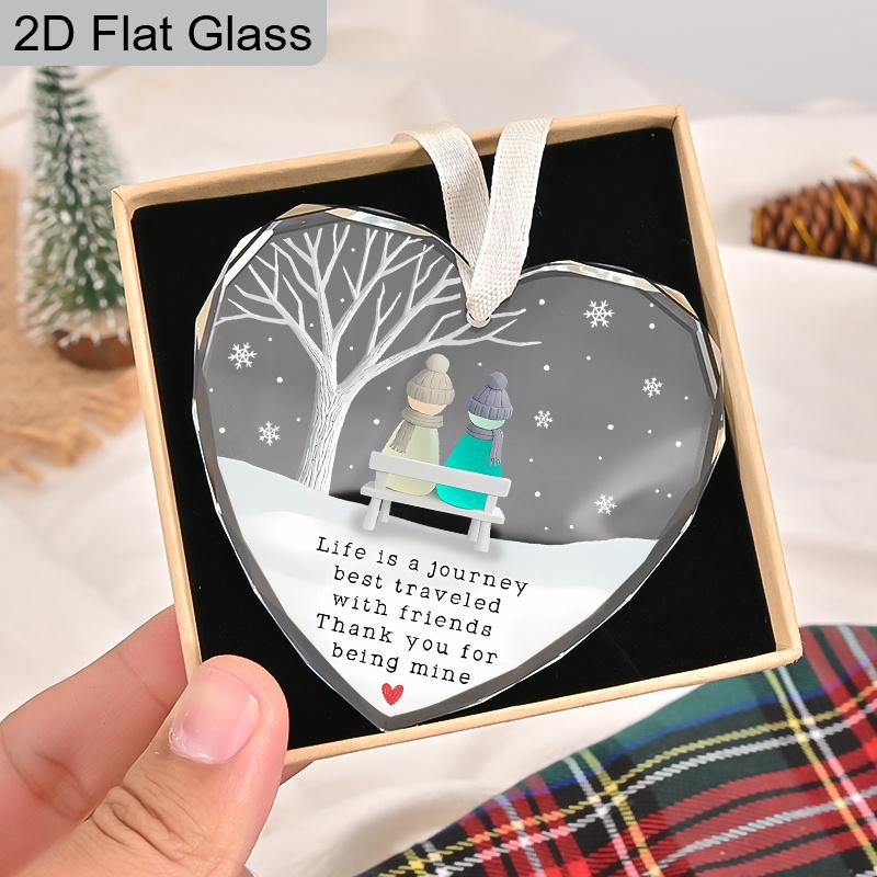 Стеклянное украшение-сувенир дружбы, Идеальный подарок для друзей, Сувенир благодарности, Декор для дома, Подарок для выражения признательности за дружбу, Рождественский подарок