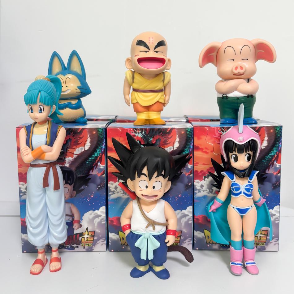 Игрушки Модель 1-6 шт. Фигурки Dragon Ball Z с коробкой Гоку Чи-Чи Бульма Криллин ПВХ Аниме украшение Коллекционная для фанатов аниме Подарок