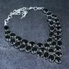 Black Spinel Gemstone Handmade 925 Sterling Silver Jewelry Necklace 18" T4I97