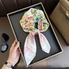 Literary and artistic style women's professional wear scarf spring and summer fashion age reduction flower printing simulation silk 71CM small square