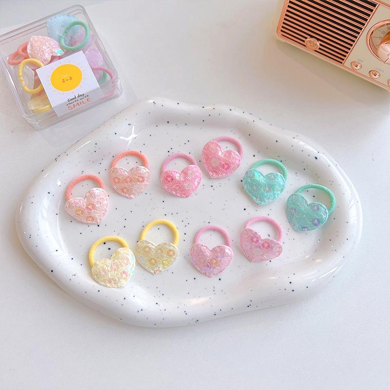 10pcs/set Little Girls Kawaii Elastic Hair Bands Cute Thumb Hair Twister Hair Tie Children High Elastic Cartoon Hair Accessories