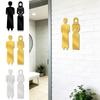 3D Arab Toilet Sign Sticker Acrylic Men Women WC Signage Board Mirror Surface DIY Accessories WC Sign Plate Shopping Mall