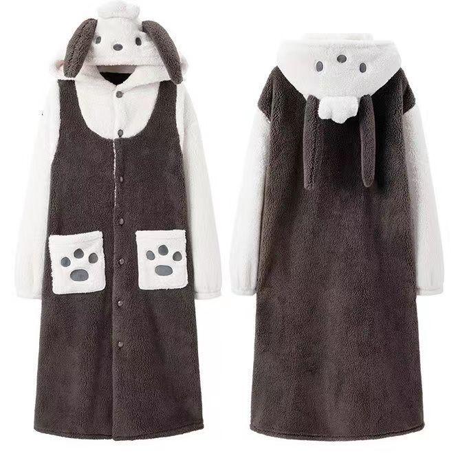 Уютная флисовая пижама с капюшоном Майк Вазовски - Зимняя домашняя одежда с короткими рукавами