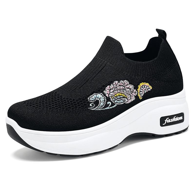 Shoes Women's Spring New Lightweight Muffin Sole Casual Shoes Women's Heightening Shoes Versatile Socks Shoes Foreign Trade Women's Shoes