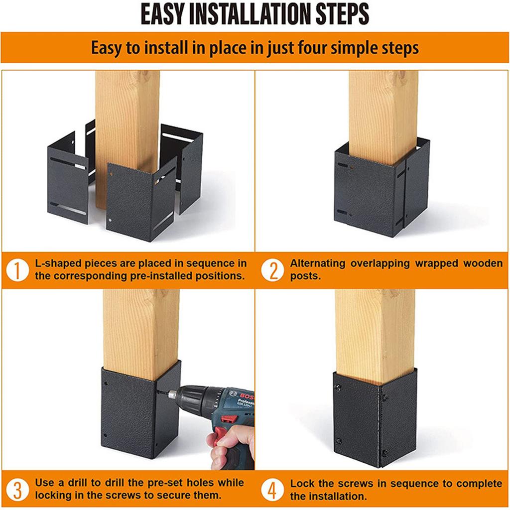 1 комплект Защита основания почтового ящика Кронштейн Замена Металлическая крышка Сверхпрочные Выравнивающие ножки Прочная Крышка столба для забора