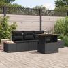VidaXL 5-Piece Garden Sofa Set with Cushions Black Poly Rattan 3358757