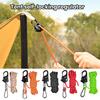 Tent Rope Tightener with Carabiner Clip Lanyard Adjuster Compact Size Portable Universal Self-locking Tent Rope Tensioner Outdoor Equipment Tool