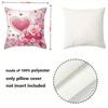 Pink Heart Rose Pillow Set For Valentine's Day Polyester pillowcase, sofa decorative cushion cov Headboard Pillow