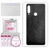 apgo Protective Skin Sticker for the Back Compatible with Lenovo K10 Note, Wrap Film, Foil, Vinyl - Pattern Black Leather