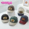 Кепка экскаватора, потертая, корейский стиль, для мальчиков и девочек, наклейка, бейсболка, весна и осень, новая детская кепка с рисунком из мультфильма