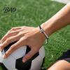 Adjustable Sports Bracelet Themed Braided Bracelet, Hand Woven Rope Wristband with Sporty Daily Wear Accessory Ball Charms, Trendy Wrist Strap