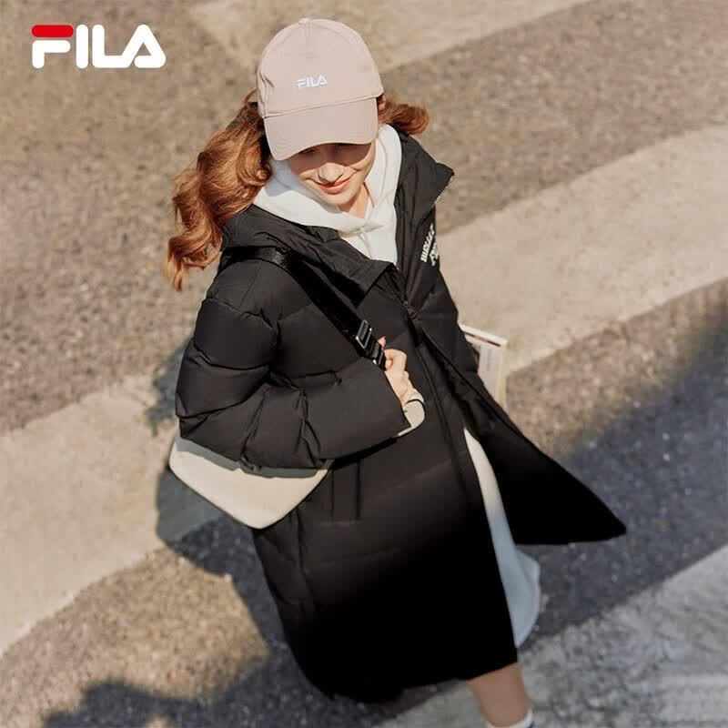 Fila Унисекс длинная зимняя парка с капюшоном и пухом