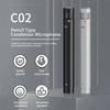 C02 Professional Condenser Small Diaphragm Instrument Recording Pencil Metal Microphone with Clip & Windscreen for Drum,Piano