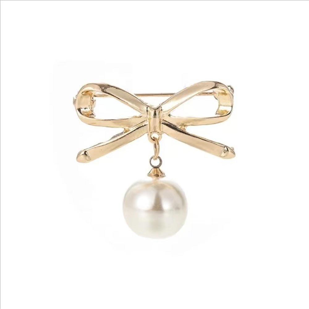 Fashion Imitation Pearl Pendant Brooches Anti-Light Exposed Clothing Safety Pin For Women Sweater Cardigan Decor
