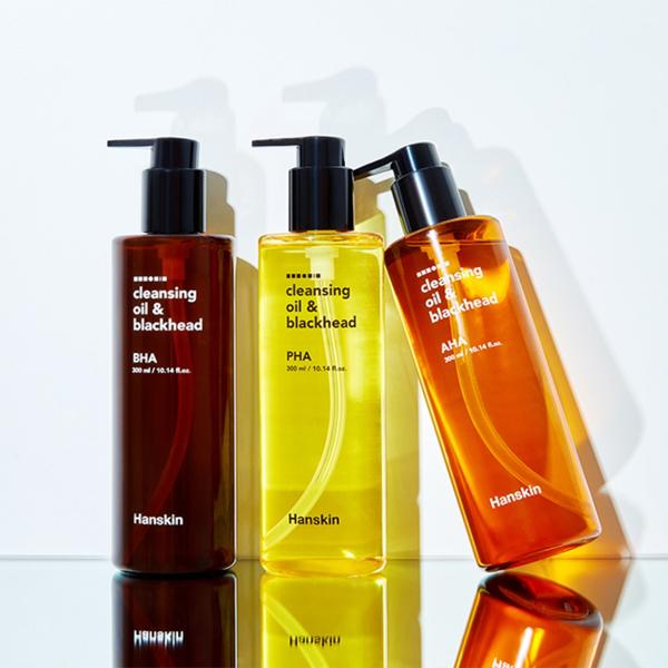 Hanskin Cleansing Oil & Blackhead AHA, BHA, PHA, 300мл, корейская очищающая косметика, популярный продукт