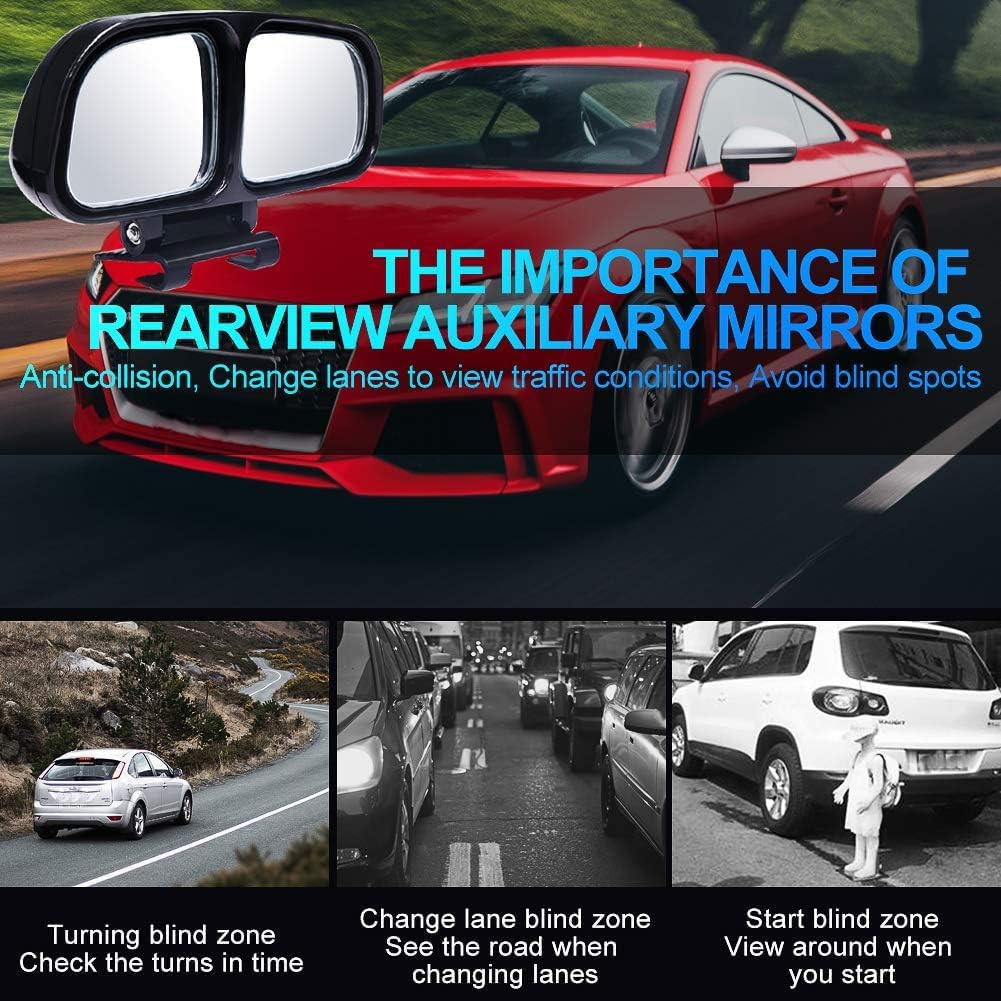 Biqing Car Auxiliary Mirror, Easy Installation, Side Mirror, Auxiliary Mirror, Maximize Wide Angle of
