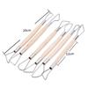 6pcs/set Children Soft Clay Wood Handle Stainless Steel Carving Tool