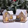 Christmas LED Light Wooden House Luminous Cabin Merry Christmas Decorations For Home DIY Xmas Tree Ornaments Kids Gifts New Year