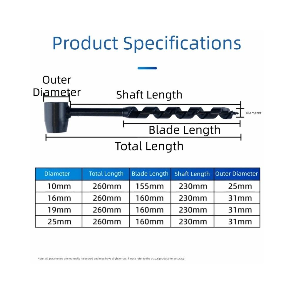 Light Weight Hand Auger Drill High Hardness Wood Auger Drill Bit Survival Drill Bit For Wilderness