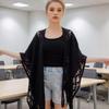 Универсальный кардиган-шаль с кисточками: Стильная ажурная свободная верхняя одежда для весны, лета и осени.