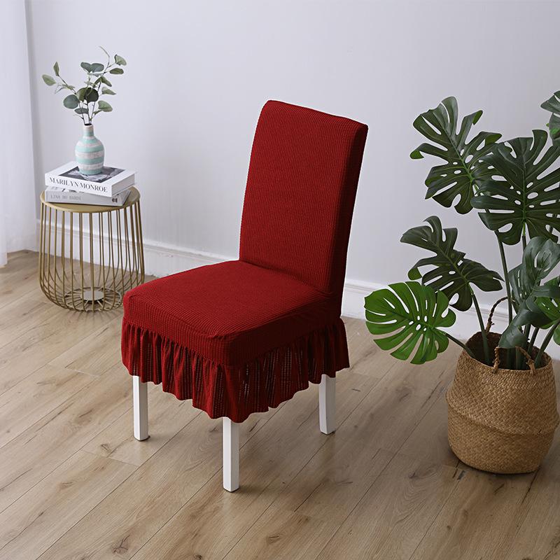 Waterproof Chair Cover Banquet Chair Cover Lace Skirt Elastic Chair Cover Simple Hotel Restaurant Universal Chair Cover