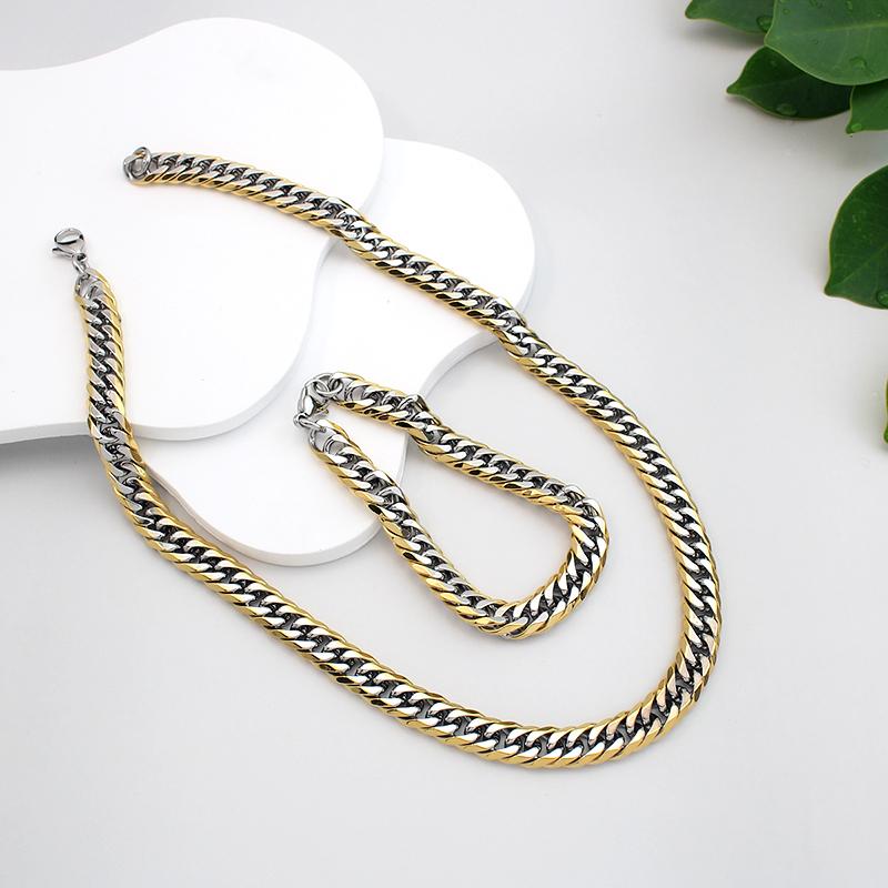 Хит Продаж Браслет Звеньевой из Нержавеющей Стали 316L с Покрытием 18K Золотом Браслет Кубинская Цепь Не Тускнеющие Браслеты Кубинская Цепь