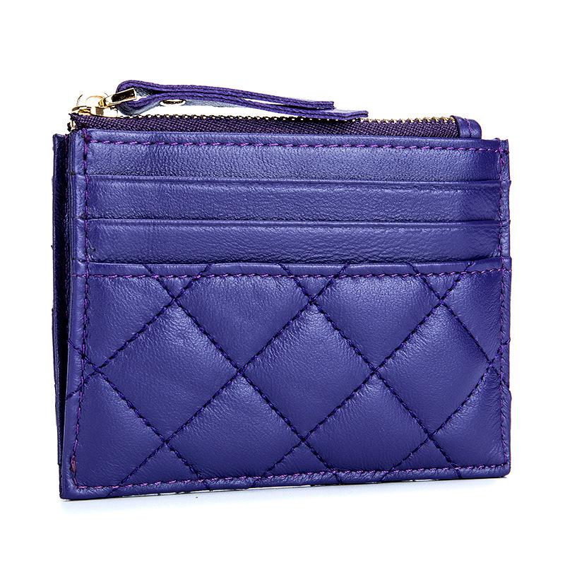 Мягкий мешочек для мелочи, оптовая продажа кошельков на молнии для монет, новая сумка для карточек с ромбовидной вышивкой, тонкий держатель для банковских карт.