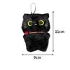 Soft Fluffy Black Cat Plush Keychain Adorable Cartoon Animal Pendant Skin-friendly Soft Filling Accessory for Key Holder BFF Gift