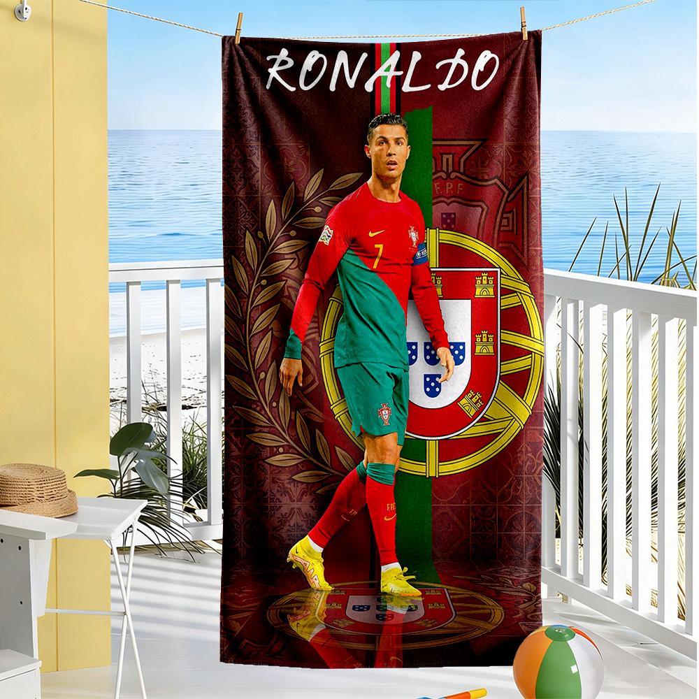 Cristiano Ronaldo Beach Towel Quick-Dry Soft Microfiber Comfortable Lightweight Suitable for Sports, Travel, Swimming, Yoga, Bathroom, Beach, And Pool