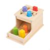 Montessori Toy Object Permanence Box Learning Color Shape Sorting Wooden Drop for Boys Girls 1 2